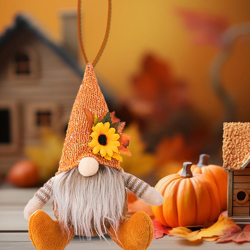 Thanksgiving Gnome Hanging Ornament Knit Hat Harvest Decor Soft Polyester Wall Decor For Home Party DIY
