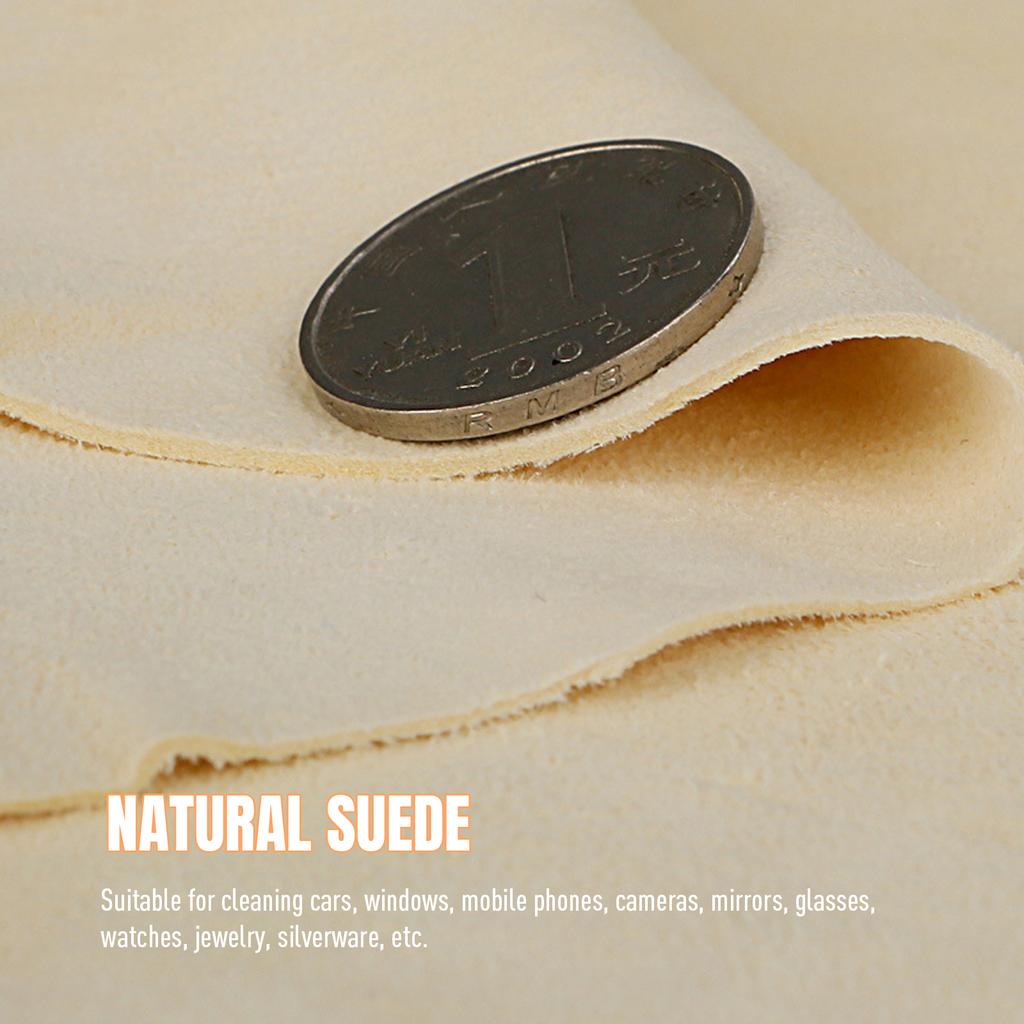 60x90cm Natural Suede Car Cleaning Cloth Genuine Leather Wash Suede Absorbent Quick-drying Towel Striped Cotton