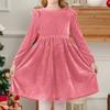 Children's Fashion Ruffled Long Sleeve  Sky Mesh Dress