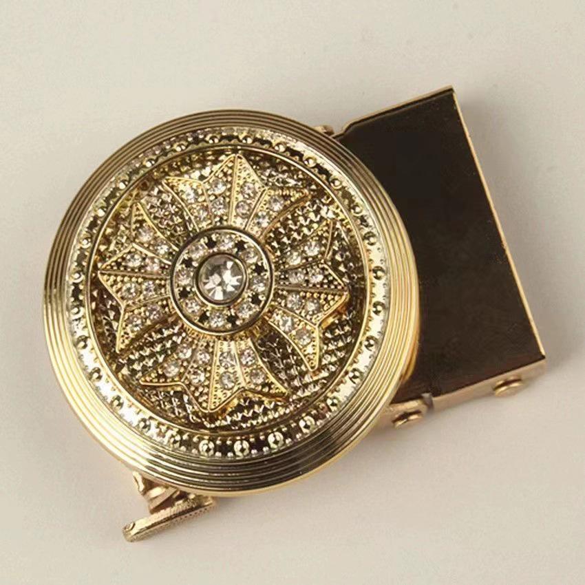 Men's Diamond-Studded Fashion Belt with Automatic Buckle