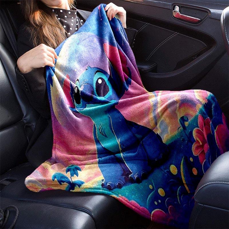 1pc Stitch Printing Blanket - Soft, All-Season Throw for Office Blanket, Personalized Gift with Adorable Cartoon Design