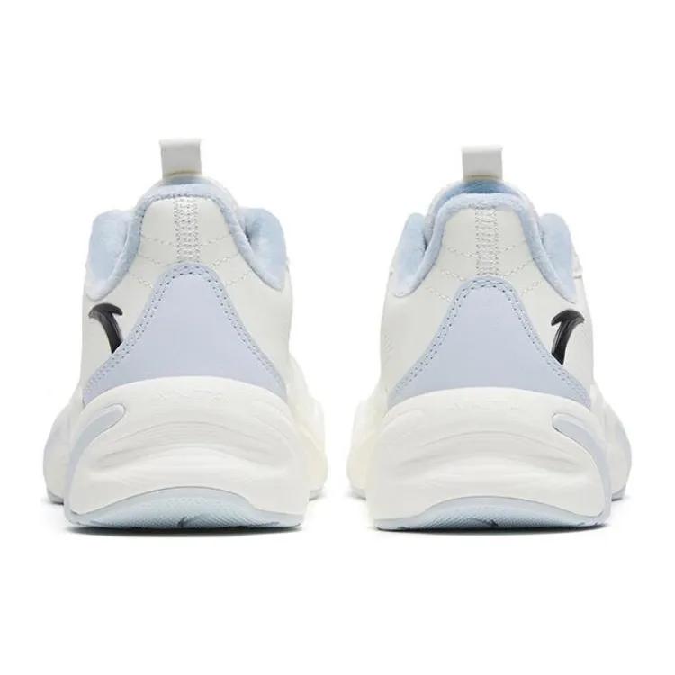 Anta Fleece Lined Comfortable Cushioning Abrasion Resistant Thermal Low top Running Shoes Women's White Blue (Unisex) Running Shoes