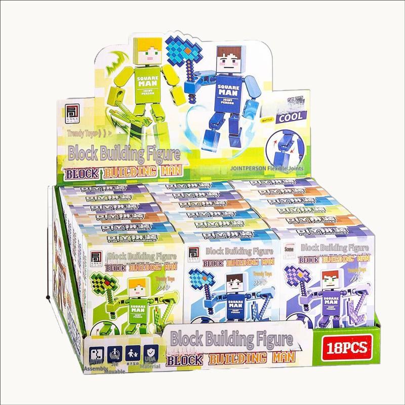 Children'S Tide Play Diy Match Doll Play Pixel Building Blocks Toy Video Game City Training Class Points Exchange Gifts