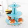 3 Tiers Cupcake Stand Bronzing Edge Disposable Paper Cake Dessert Pastry Holder Display Rack Tower Baby Shower Birthday Graduation Wedding Supplies