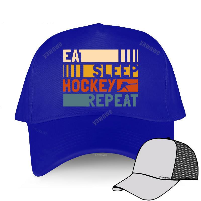 Brand Luxury Cap Fashion Cotton Sun Hatvisor Unisex Eat Sleep Hockey Repeat New Adjustable Hat Simple Style Men Baseball Caps