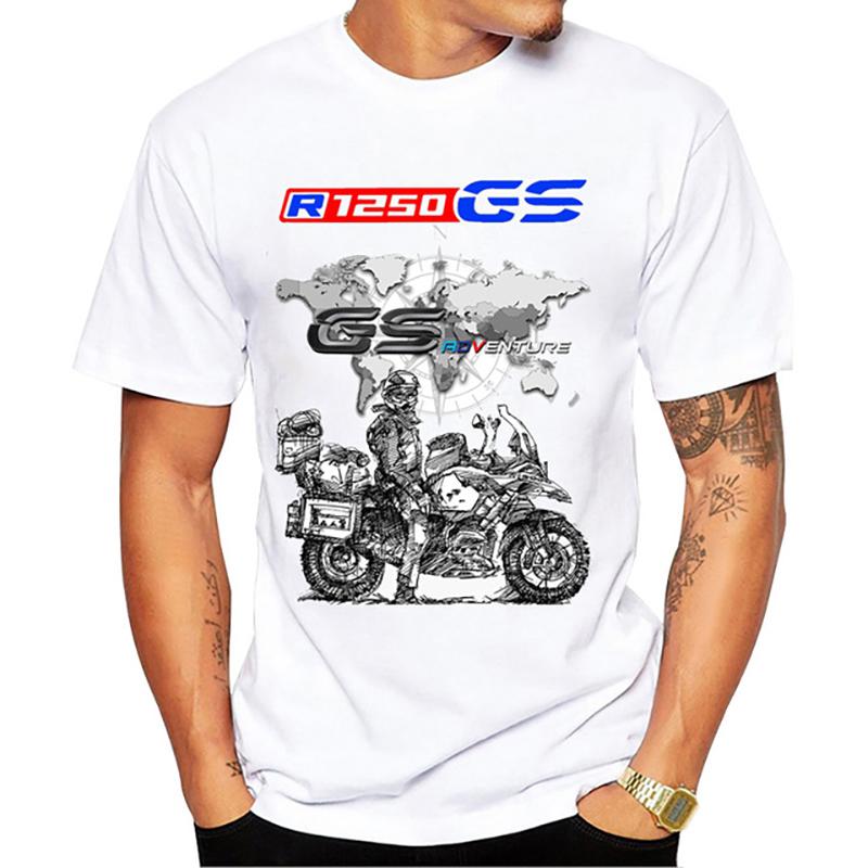 Drive The Classic Motorcycle  1250 R 1250  E30 Printed T-shirt Summer Men's Short Sleeve White Casual Top Hip Hop Boys' Cycl