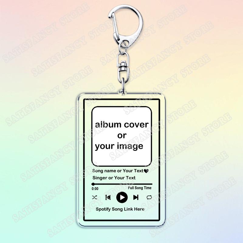 

Personalized Music Singer Song Keychain Custom Album Cover Photo Keyring Boyfriend Girlfriend Valentines Birthday Friends Gifts