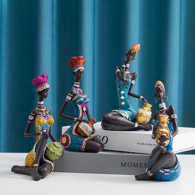 African Ornaments Wine Case Study Room Decoration Art Retro Home Resin Creative Living Room Character Black Women's Clothing