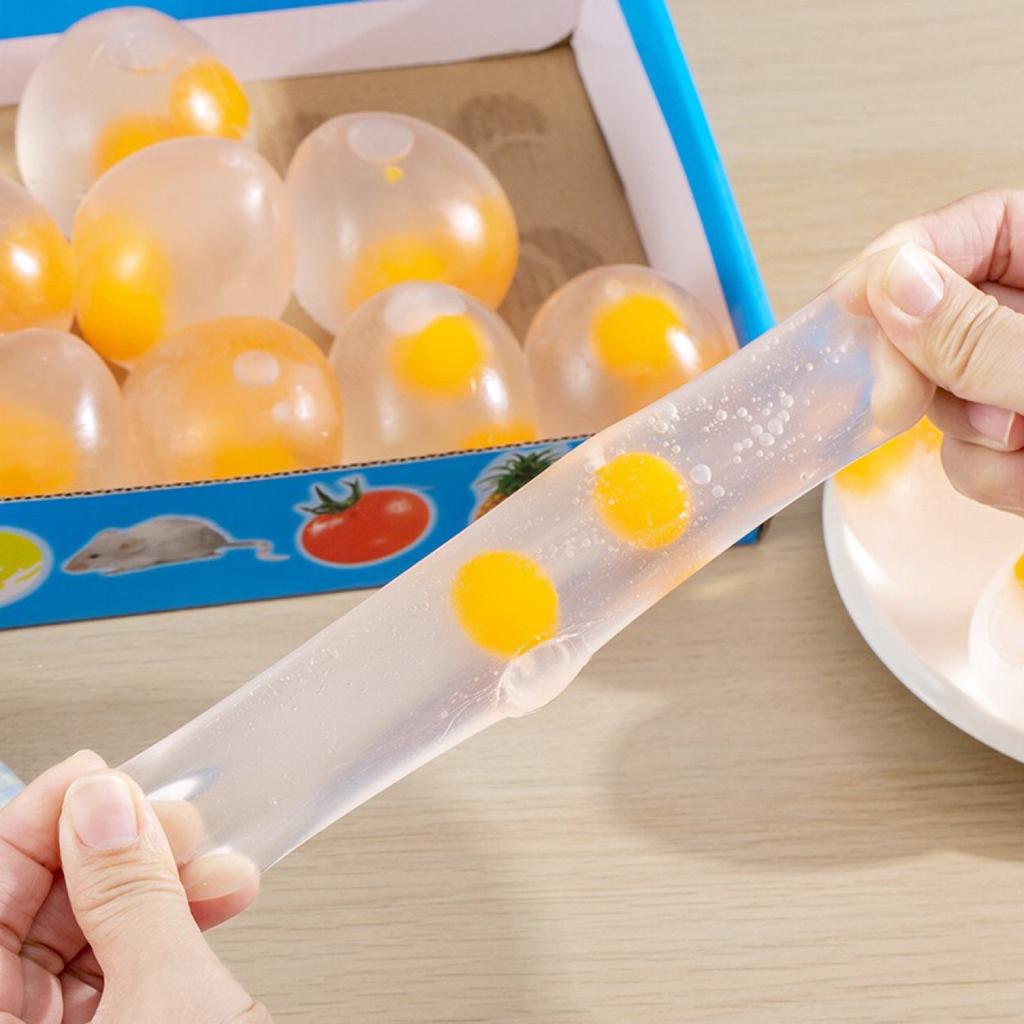 Venting Double Yellow Egg Transparent Simulated Egg Stress Relieving Pinch Music Toy Stress Relieving Artifact Squishy Gift