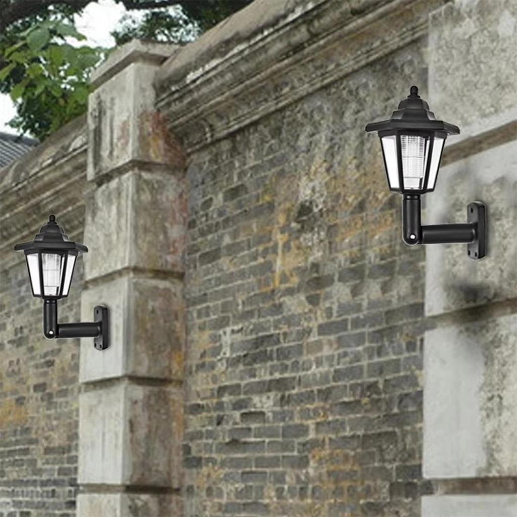 Outdoor Solar Lights Retro Lantern Hexagonal Solar Lights Outdoor LED Solar Sconce Wall Lamp Solar Spotlight Garden Decorations