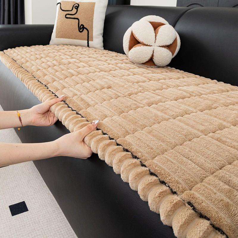 Soft Plush Non-Slip Couch Cushion Thickened Flannel Mat Sofa Bed Window Seat