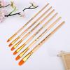 6Pcs/Set Painting Pen Set Dense Bristles DIY Soft Bristle Original Wood Color Rod Student Art Watercolor Paint Brushes Studio Supply