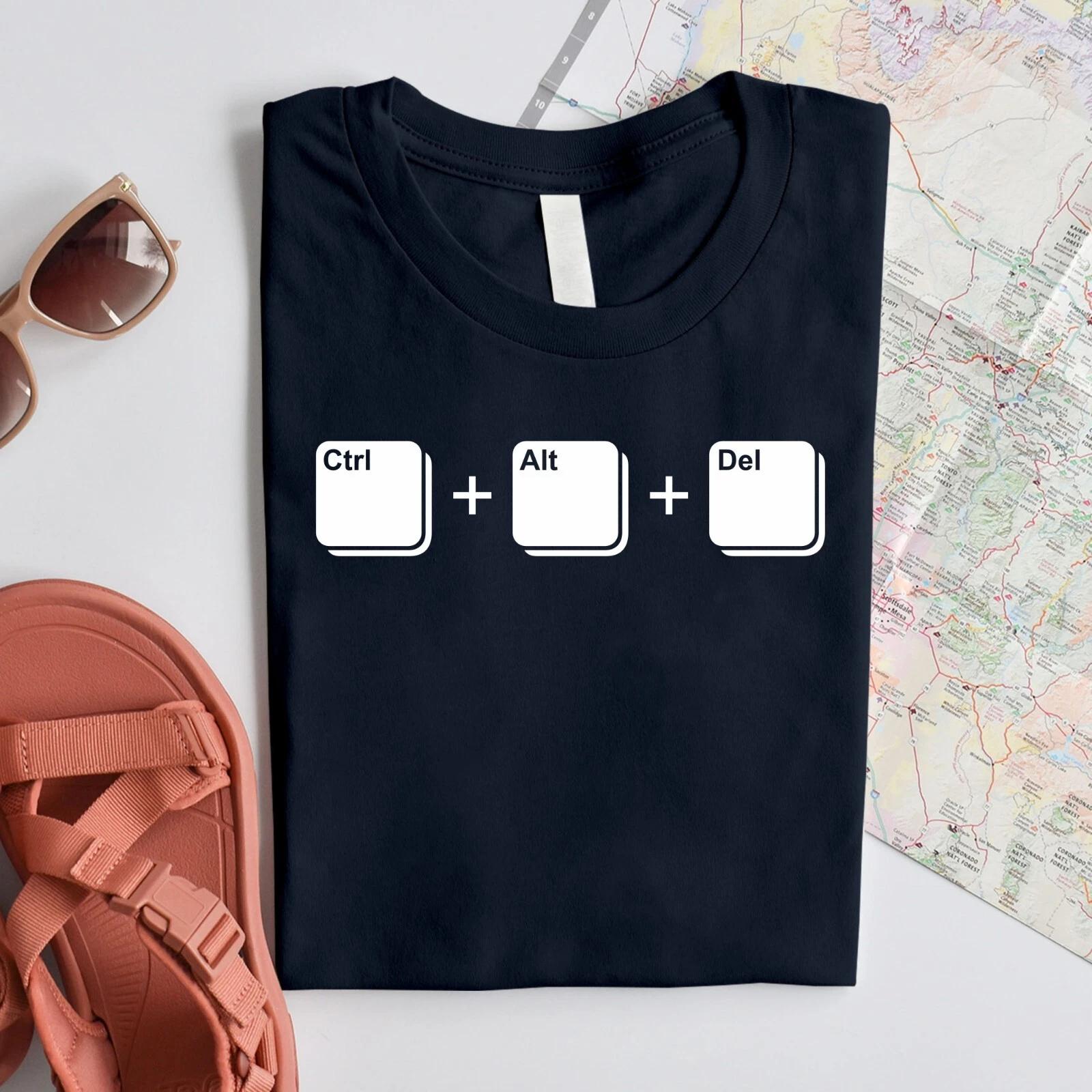 Ctrl & Alt & Del Funny Unisex T-Shirt: Geek Humor, Computer Enthusiast, Tech Gee XL