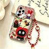 Cat Red Apple Fruit Chain Case For RENO 14 15 PRO 15F 14F13F 12F 11f 11 10 12 13 OPPO A6X A2 A3 A5 A6 Pro A3X A18 A17 Cover