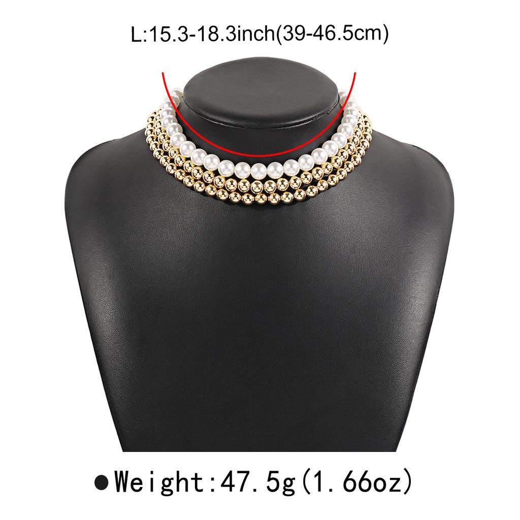 Women European Summer New Light Luxury Minimalist Pearl Necklace Fashion All Match French Retro Layered Choker
