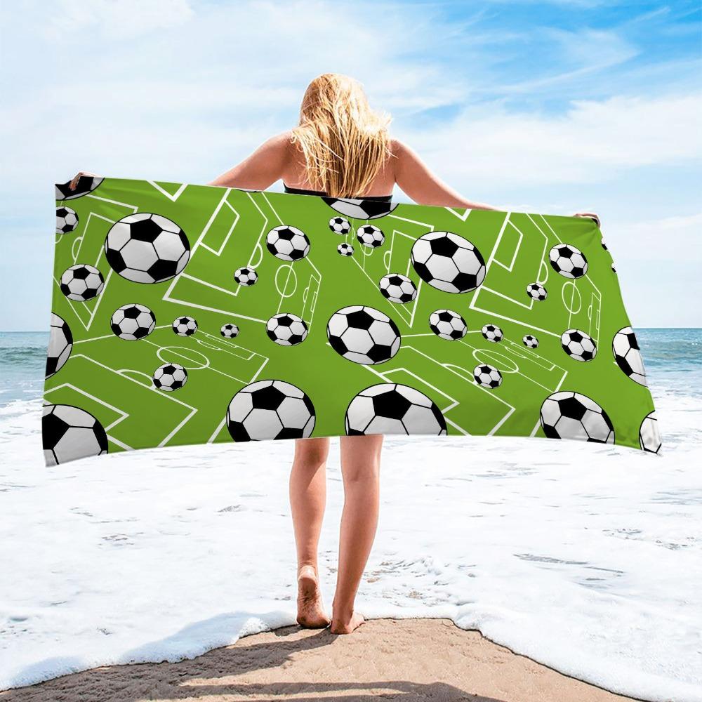 Breathable Quick-Dry Beach Scarf Soft Sports Towel Football Print Beach Towel  Football Event