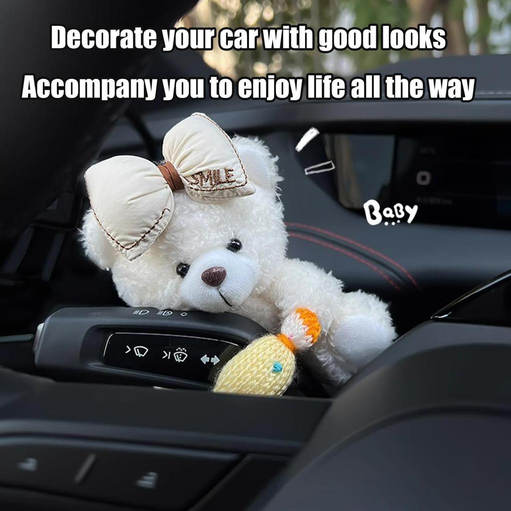 Car Plush Decoration, Wiper Shift Handle Decoration Doll | Creative Car Plush Bear Doll