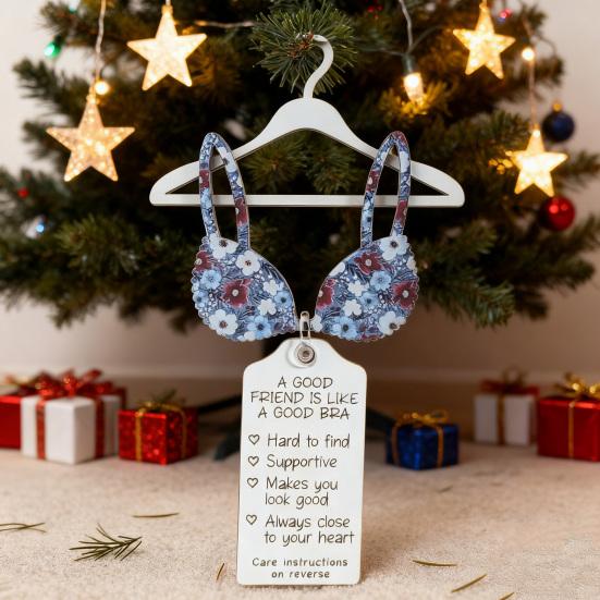 Yousheng A Good Friend Is Like A Good Bra Ornament Funny Best Friend Christmas Ornament Holiday Keepsake Gift for Adults Women Friends Coworkers