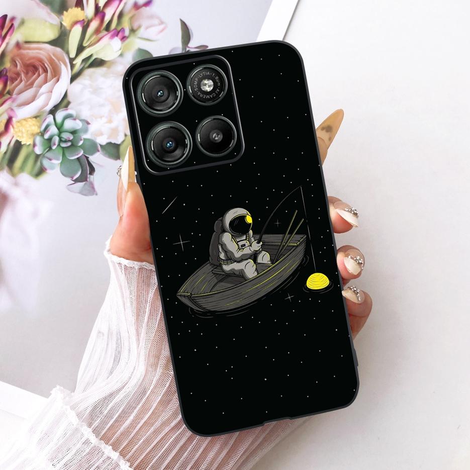 For Motorola Moto G57 Power Case XT2537-5 Cute Cat Flowers Painted Cover Soft TPU Phone Cases For Moto G67 Power G57Power Fundas