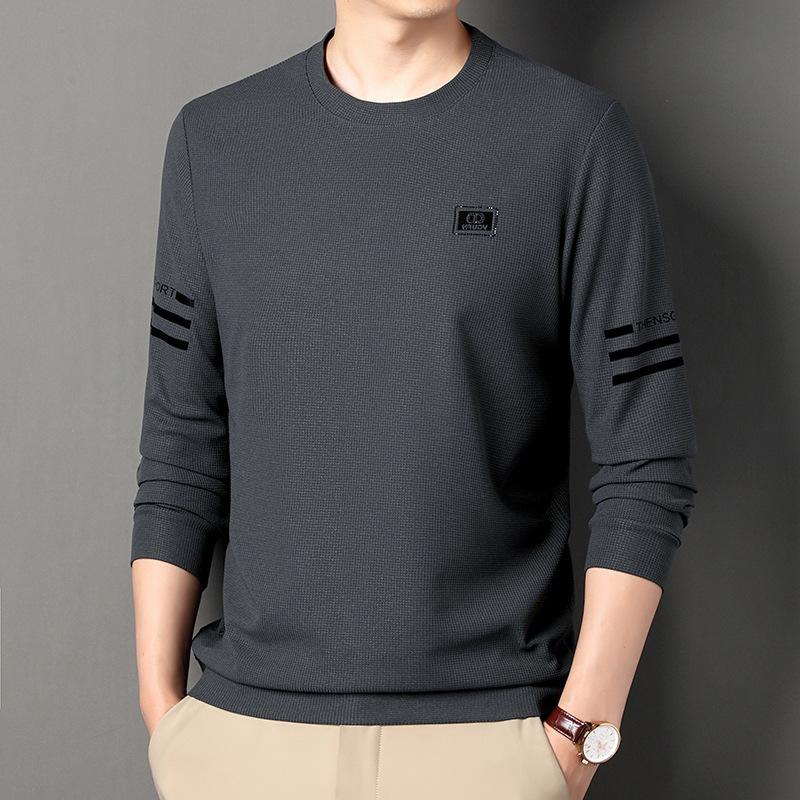 Весна и осень Новый стиль Круглый вырез Длинный рукав Футболка Нижняя рубашка Свободная — фото 7