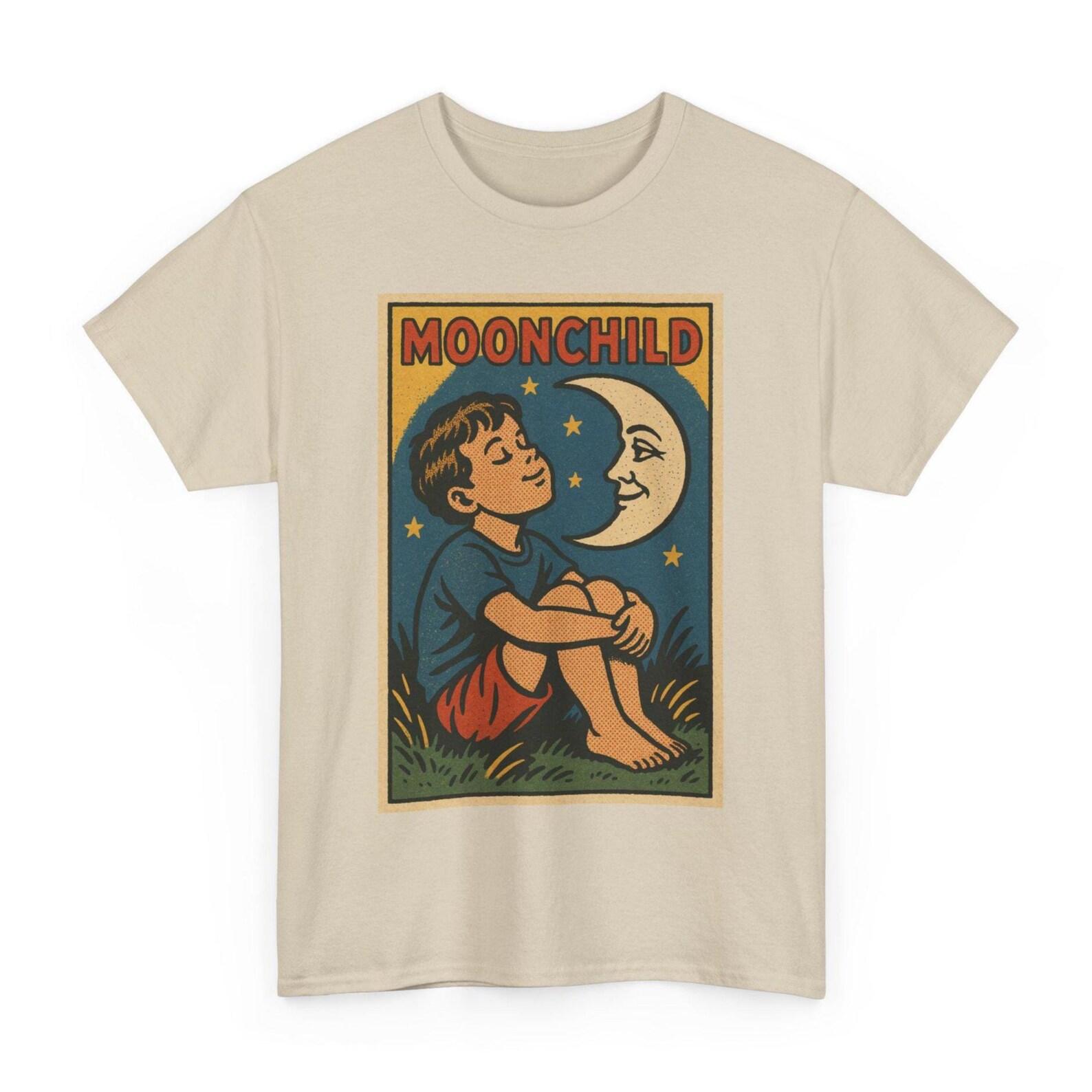 Moonchild T-Shirt: Retro Comic Cosmic Soul Tee, Astrology Gift S