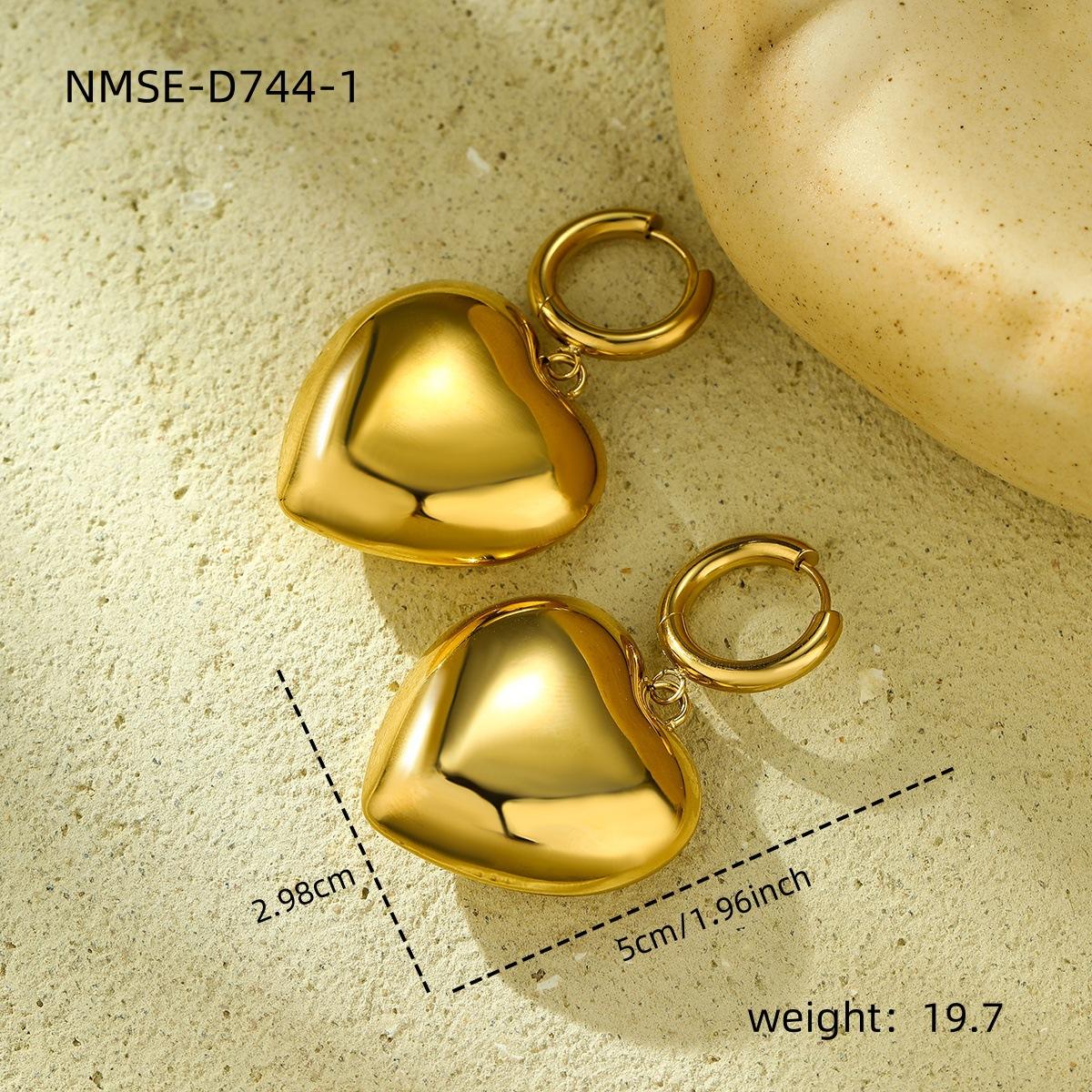 GEMCHIC Women s Heart Shape Stainless Steel Earrings Gold Silver Dangle Drop Jewelry