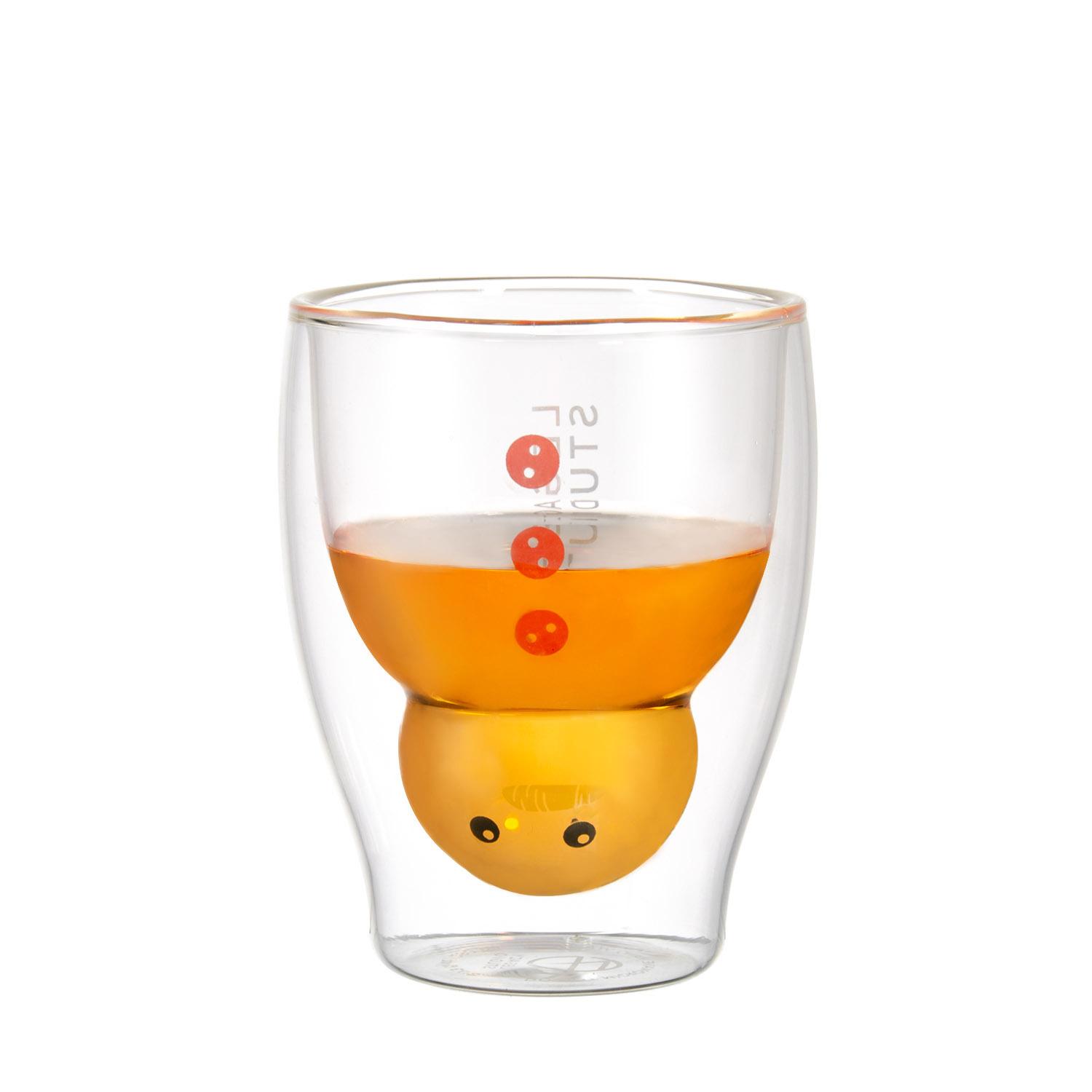 

Рождественский двухслойный изолированный стеклянный стакан с милым дизайном в виде снеговика - термостойкий стакан из боросиликатного стекла для сока, молока, воды