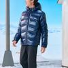 Skechers Diamond Series Solid Color Short Hooded Quilted Down Jacket Men Jackets Dark-Blue Black L423M166-0029