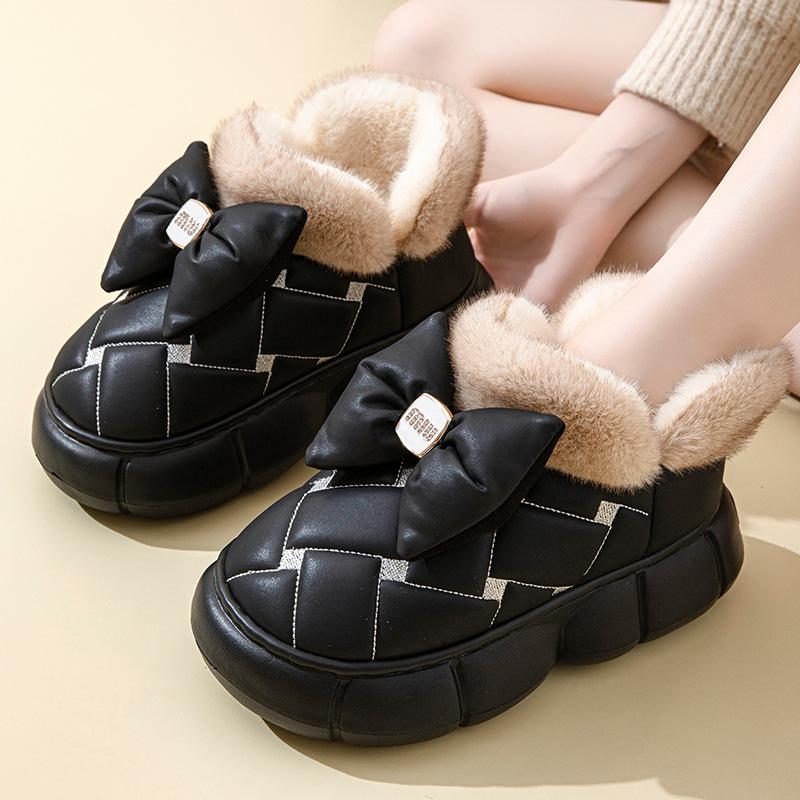 

Женские тапочки из искусственного меха, женские зимние однотонные домашние плюшевые тапочки, хлопковая обувь 40-41