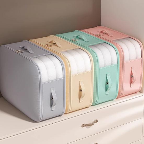 Comforter Storage Bag Zipper Compression Clear Window And Bag with Carry Handles Space Saver Organizer