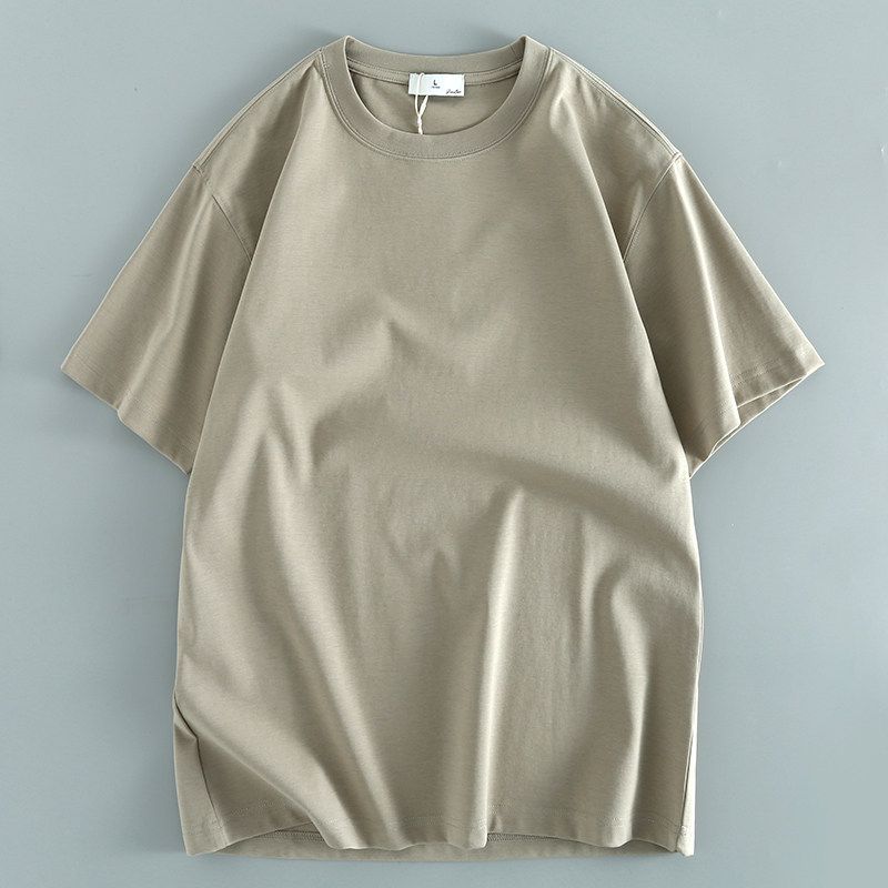 Export Export Tail Single Short Sleeve Men's Summer Loose Fashion Brand Pure Cotton Half Sleeve Shirt Men's Tail Goods Pure Color T-shirt Cut Label