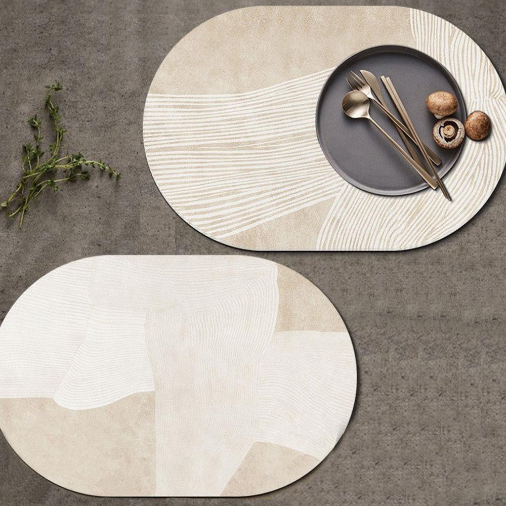 Soft Leather Table Mat Smooth Wear‑resistant Dinner Mat Decorative Pad Tableware Placement