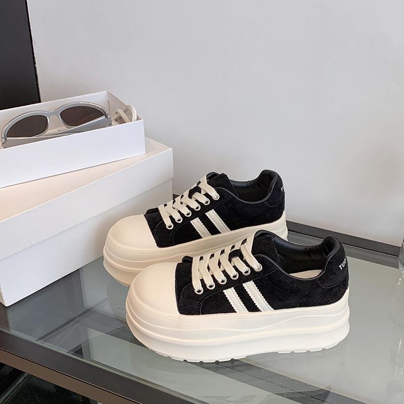 

Platform white shoes women s versatile spring and autumn muffin autumn new popular orders surge casual sports shoes 40 чёрный