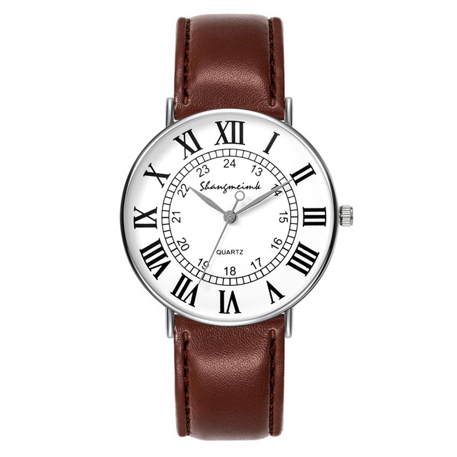 Fashion Men s Leather Alloy Watches Quartz Wrist Watch Business Watches B