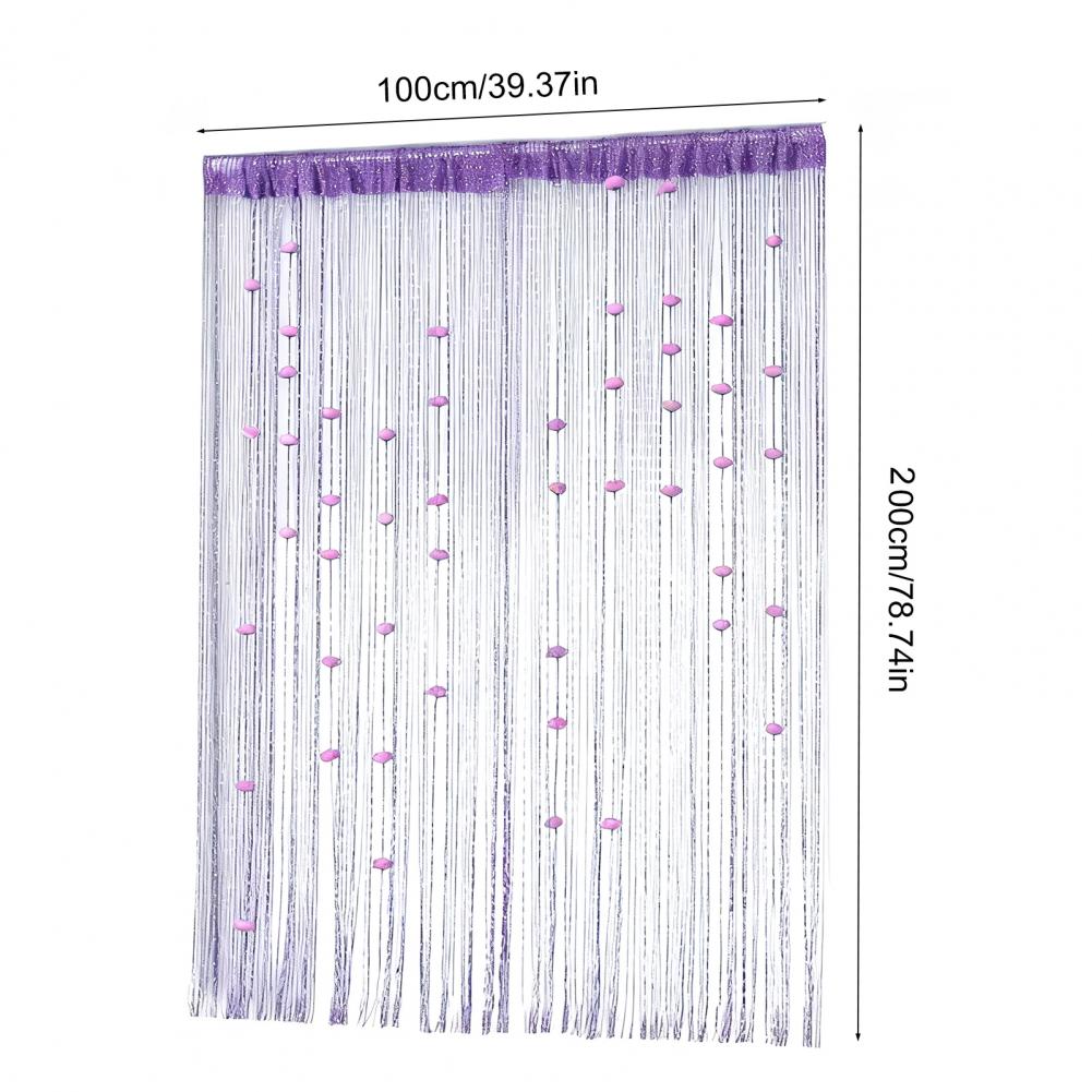 Door String Curtain Wall Panel Fringe Tassel Room Divider Blind Tassel Screen with Roses for Home Window Bedroom Decoration