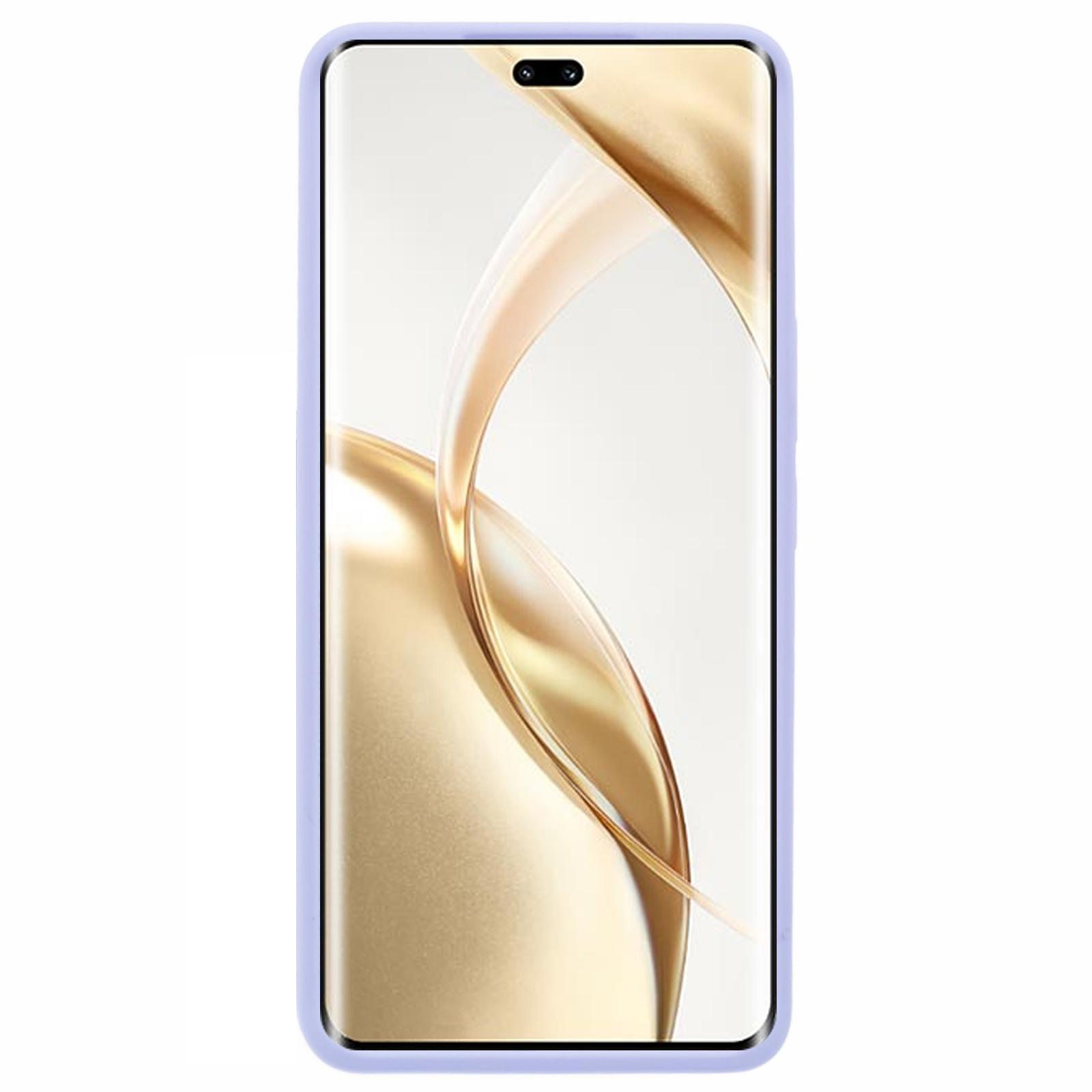 

For Honor 200 Pro 5G Liquid Silicone Case Scratch-Proof Cell Phone Cover Light Purple