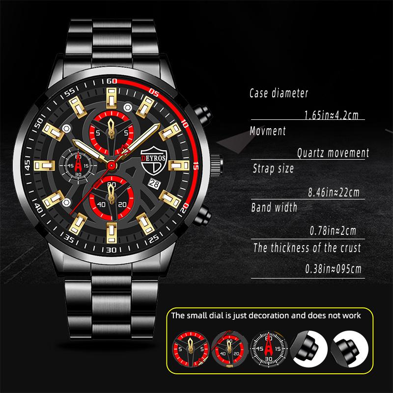 Mode Herren Uhren Luxus Edelstahl Quarz Armbanduhr Männlich Business Sport Leder Uhr Leuchtende Uhr