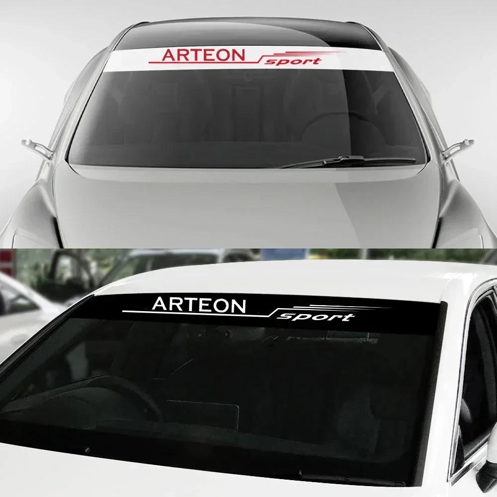 HAT1 Car Exterior Front Window Sticker Windshield Sport Decals for Volkswagen VW Arteon Logo Vinyl Film Waterproof Decor Accessories