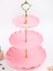 Nordic Style Three Layer Fruit Plate Plastic Cake Hotel Birthday Party Snack Dessert