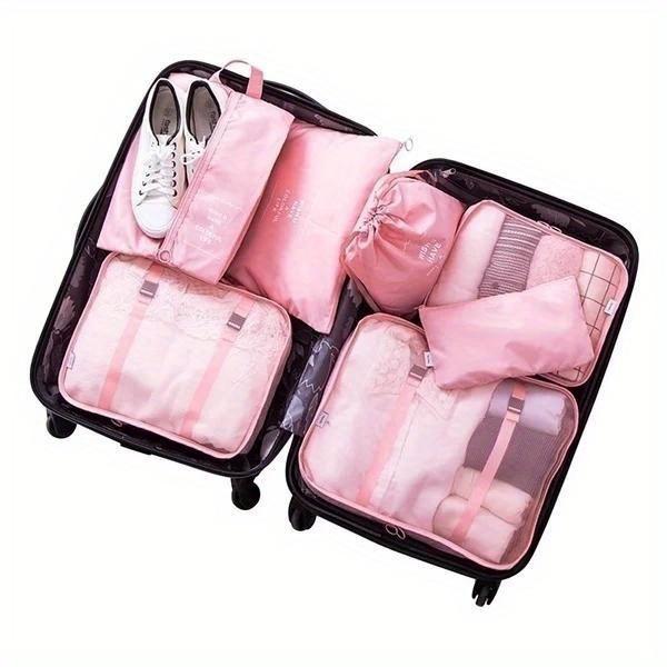 8pcs/set Travel Storage Set, Travel Storage Bag, Travel Clothing Classification Storage Bag