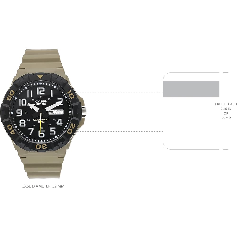 Casio Men's Military 3HD Quartz Sport Watch Tan Resin Strap 24mm Model MRW-210H-5AVCF