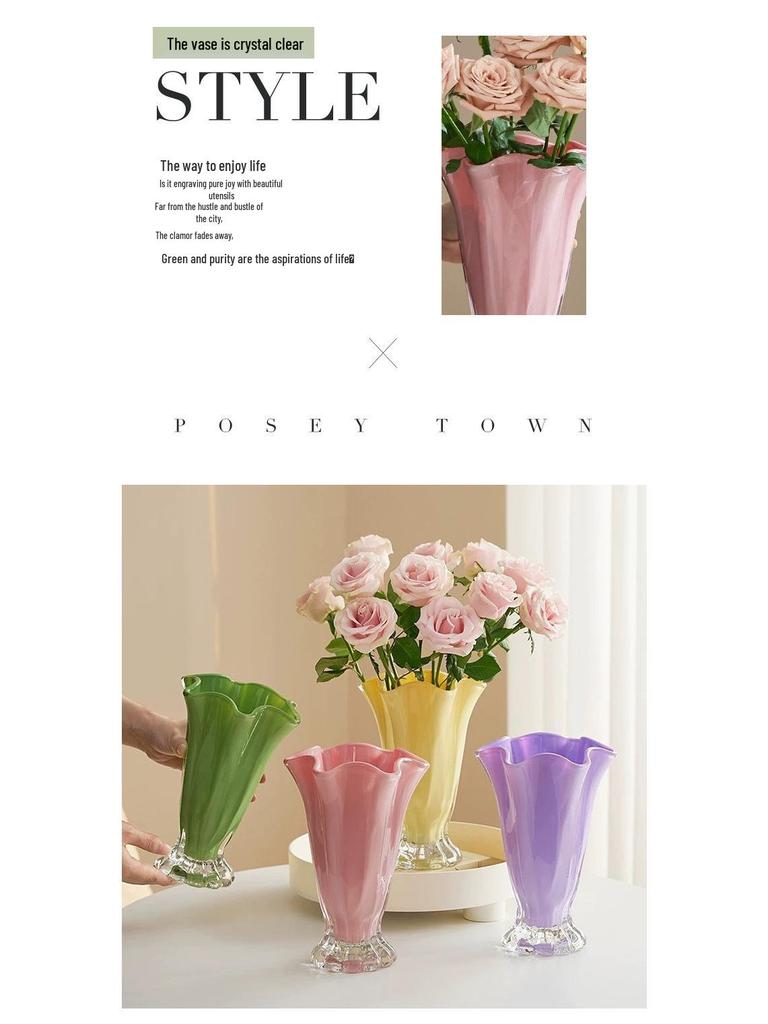 Elegante Dopamin-Farbe Blumenvase: Ins-Stil, leicht zu kombinieren für die Wohnzimmergestaltung