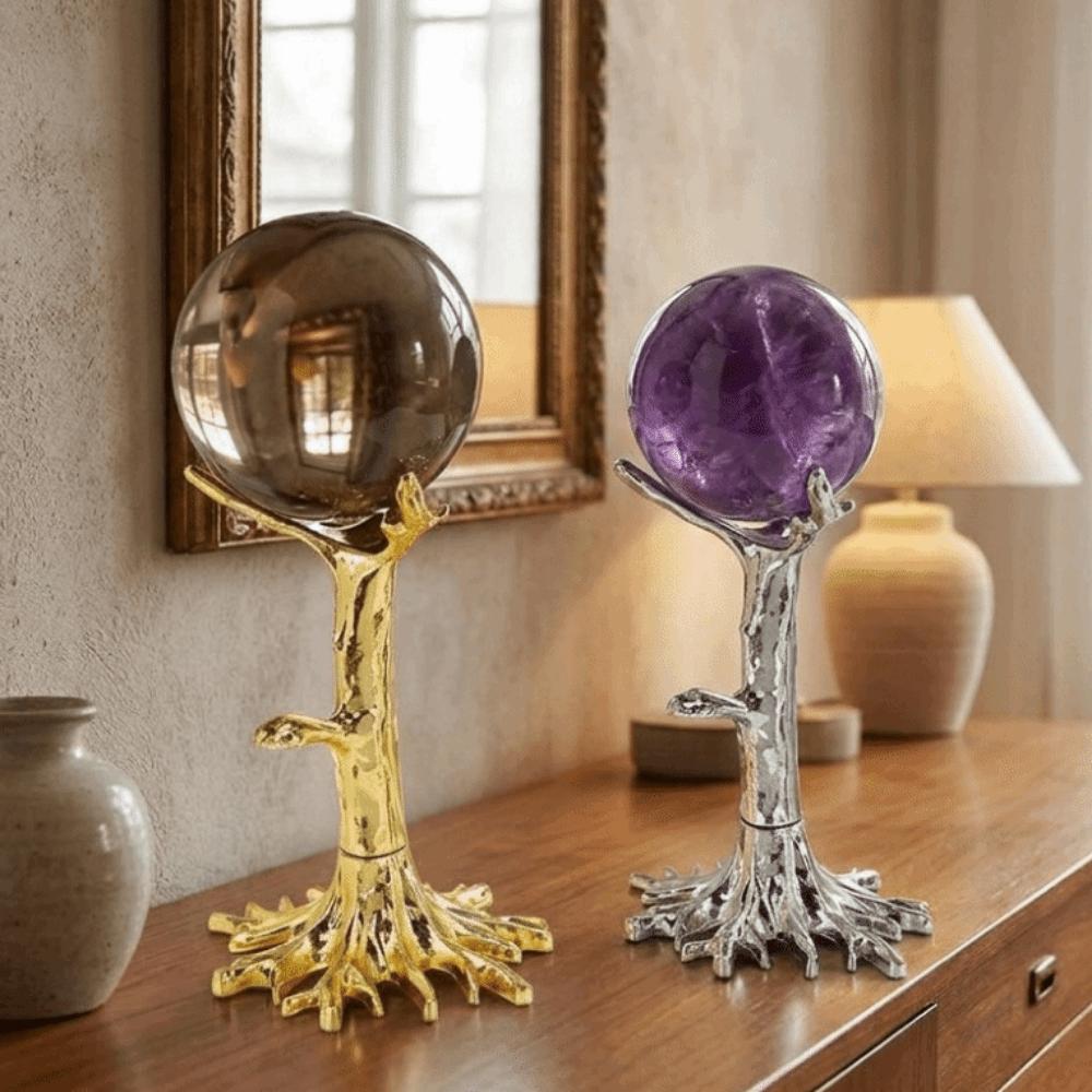 Electroplating Crystal Ball Holder Zinc Zinc Zinc Alloy Desktop Ornament Crystal Ball Display Stand Bedroom