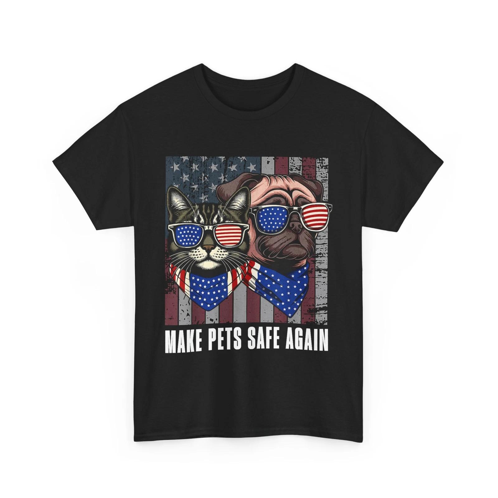 Make Pets Safe Again Trump Harris Debate Eating The Dogs Cat T-Shirt 4XL