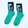 Women Socks Funny Cute Cartoon Fruits Avocado Egg Oil Painting Van Gogh Stripes Happy Japanese Harajuku Skateboard Socks