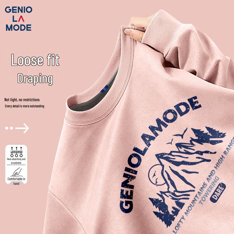 

GENIOLAMODE Мужской свитшот с круглым вырезом на флисовой подкладке из замши 3XL