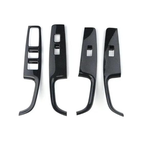 3PCS Carbon Fiber Style ABS Window Switch Button Panel Cover Trim For Genesis G80 DH 2015- Accessories LHD LHD For Carbon
