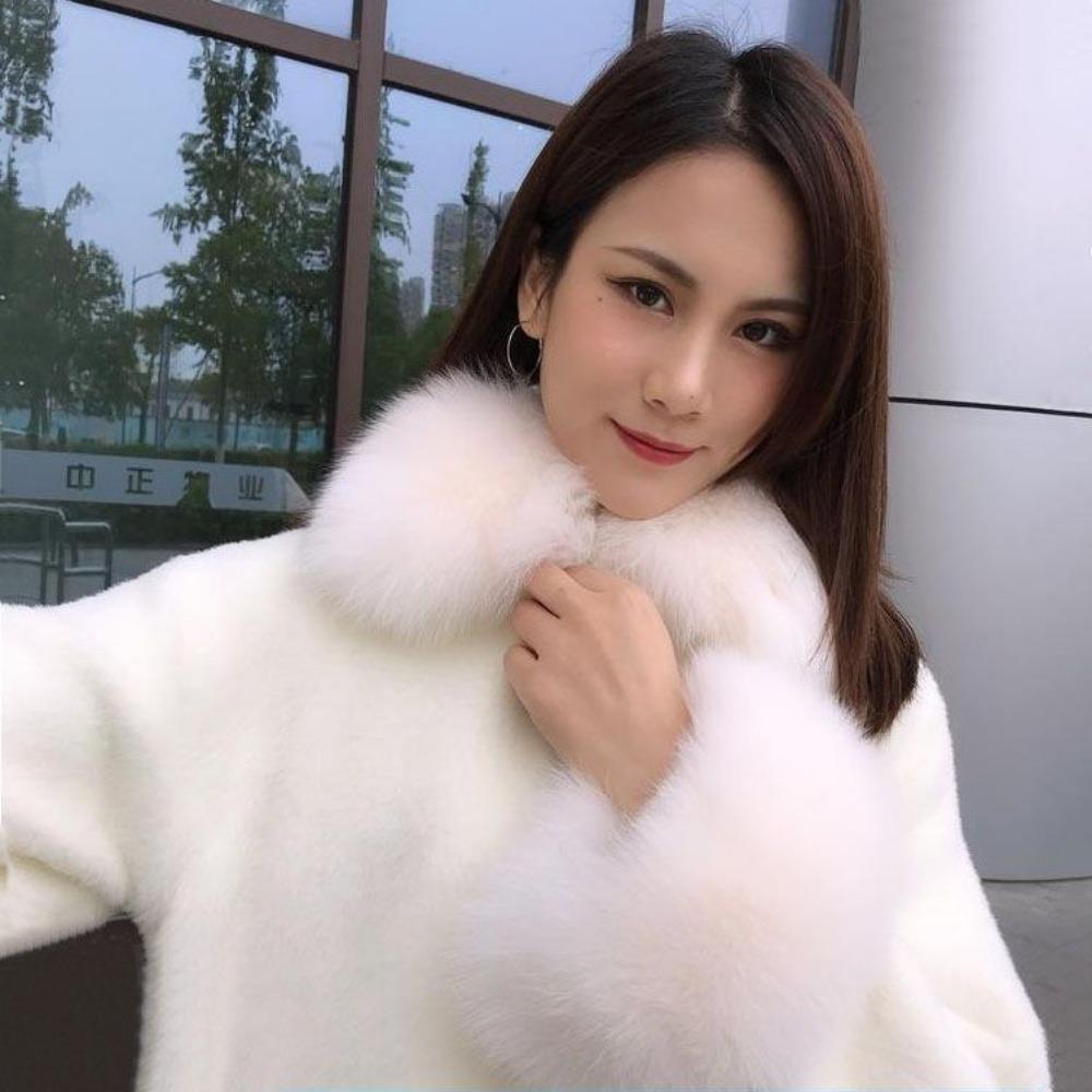 New Mink Velvet Coat for Women Loose Student Winter Mid-length Furry Fur Coat Furry Woolen Fabric