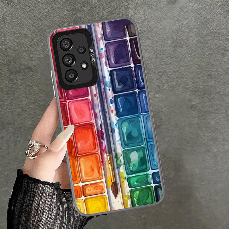 Watercolors Set Paint Palette Soft Phone Case for Samsung A17 A16 A15 A14 A13 A57 A56 A55 A54 A53 A37 A36 A35 A34 A33 A26 A25 A2