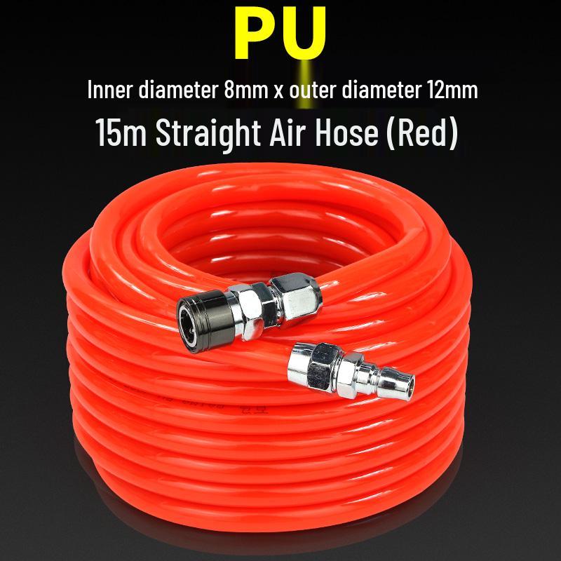 High-Pressure PU Air Hose with Quick Connect - 5*8/10*6.5/12*8, Pneumatic Air Compressor and Pump Compatible
